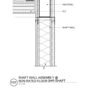 Shaft Wall Assembly At Non Rated Floor Hr Shaft With Concrete