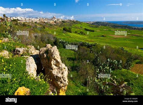 Nadur Village And Qala Village Gozo Island Malta Europe Stock Photo