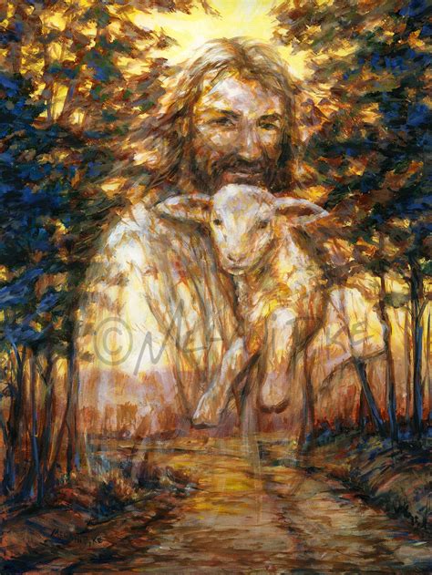 Jesus Holding Lamb Modern Impressionist Painting Or Print Etsy Uk