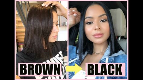 How I Dye My Hair At Home From Brown To Black Diana Saldana Youtube