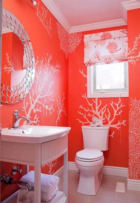 It is fresh, invigorating, and feminine. Coral-full bathroom. Original source unknown. http://www ...