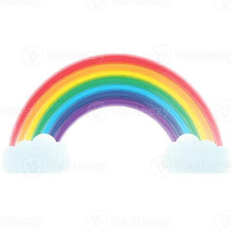 Watercolor Rainbow Clouds Isolated With Seven Colors 25222515 Png