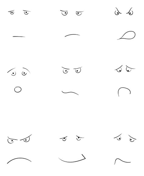Premium Vector Set Of Emotional Hand Drawn Faces