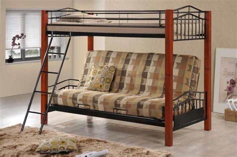 Haskell Metal And Wood Casual Twin Over Futon Bunk Bed Bunk Beds Loft Bunk Beds Futon Bedroom