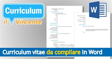 Curriculum vitae europeo (da compilare), download gratis. CURRICULUM VITAE DA COMPILARE IN WORD SCARICARE