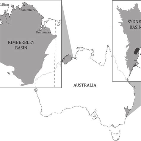 Location Of The Kimberley And Sydney Basins Showing The Case Study