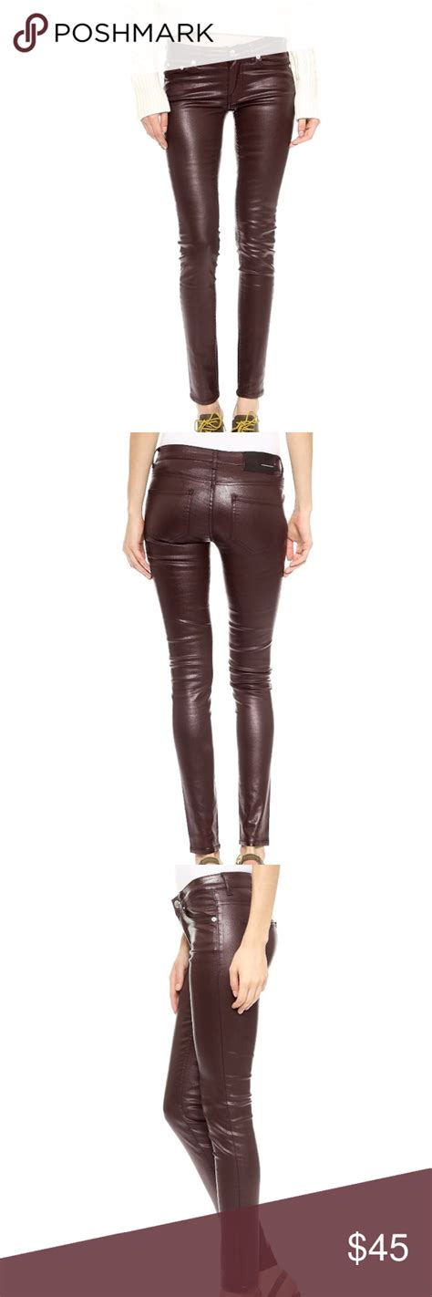 NWT 225 BLK DNM Coated Faux Leather Skinny Jeans Leather Skinny