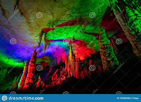 Stunning Huanglong Yellow Dragon Cave Stock Photo Image Of Colourful