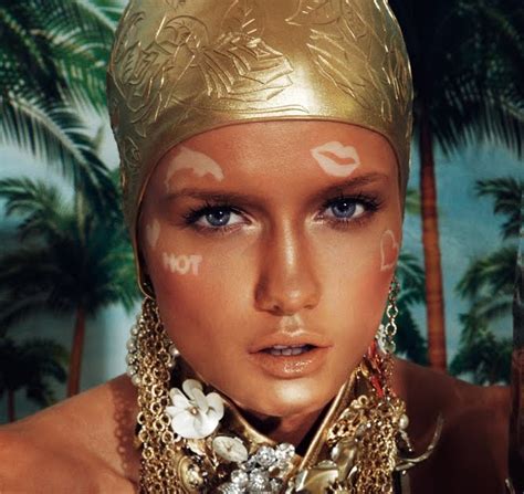 Extreme Tan Lines Swim Cap Gold Metallic Fashion Editorial Summer