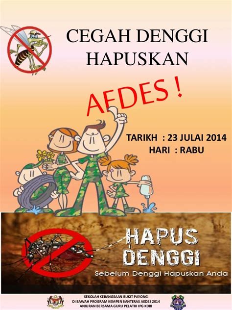 Poster Hapus Aedes Cegah Denggi Demam Denggi Pusat Kesihatan Universiti Elizabeth Magnusson