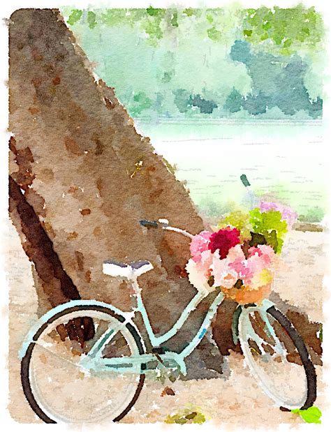 Watercolor Bicycle Painting At Explore Collection