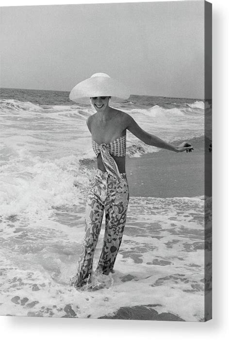 Diana Ewing Playing At A Beach Acrylic Print By John Shannon Conde Nast