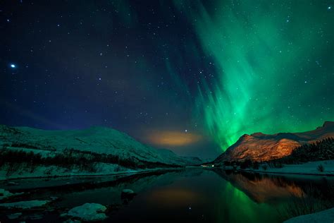 Lanscape Photography Of Body Of Water Near Mountain During Aurora