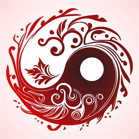Floral Yin Yang Symbol Vector Illustration 16669051 Vector Art At Vecteezy
