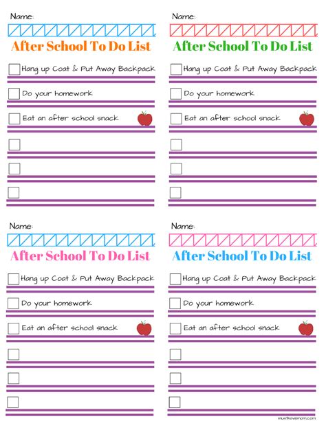 Free Printable Chore List For Kids Must Have Mom