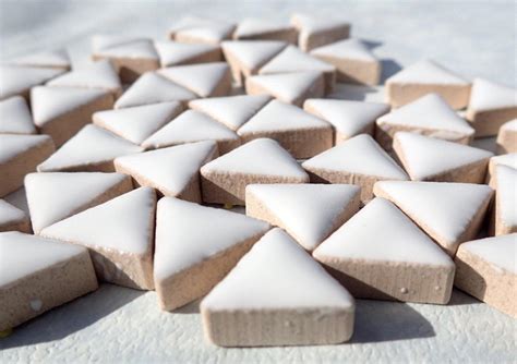 White Mini Triangles Ceramic Tiles 50g 15mm