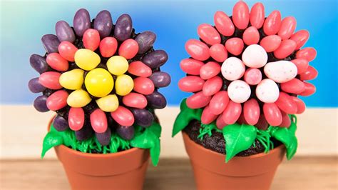 Jelly Bean Flower Pot Cupcakes From Cookies Cupcakes And Cardio Youtube