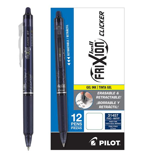 Pilot Frixion Clicker Retractable Erasable Gel Pens Fine Point 7