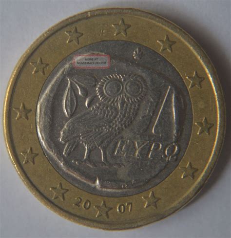 2007 Greece 1 Euro Coin Very Very Rare Gr2