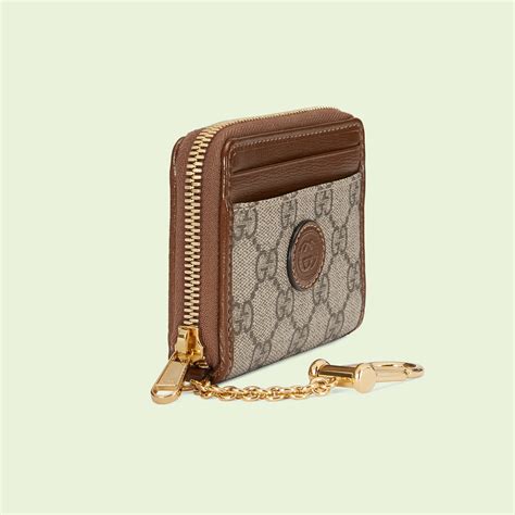Keychain Zip Wallet In Beige And Ebony Supreme Gucci Us
