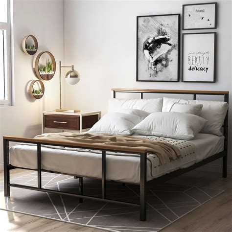 A headboard would keep the pillow from slipping over onto the floor while you sleep, and a footboard would keep the sheet and/or blanket from migrating i much prefer what i built, because it makes it super easy to change sheets and make up the bed. Harper & Bright Designs Metal Twin Size Platform Bed With ...