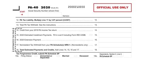 Pa 40 Tax Form ≡ Fill Out Printable Pdf Forms Online