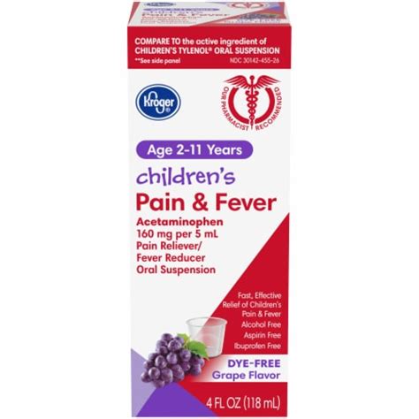 Kroger® Childrens Pain And Fever Grape Flavor Liquid 4 Fl Oz Smiths