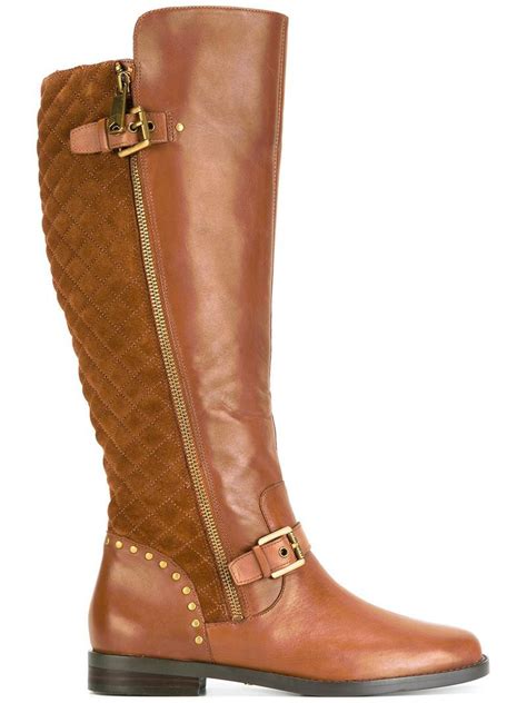 lauren ralph lauren knee high boots women s size 38 brown leather suede rubber