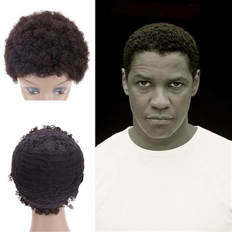 Remeehi Handmade Afro Curly Toupee For Men Human Hair Black African
