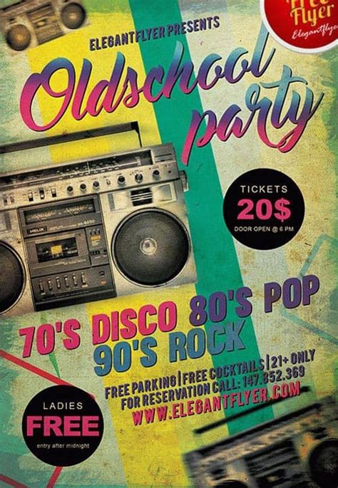 Download The Old School Party Free Flyer Template Freepsdflyer