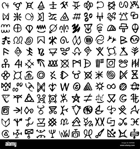 Set Of Runes Symbols Ancient Occult Symbols Vikings Like Letters On