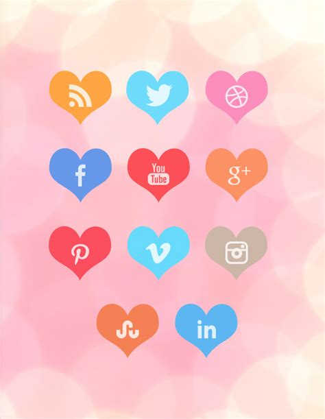 Beautiful Free Heart Social Media Icon Set Creative Nerds