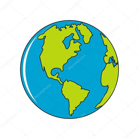 Vector Planeta Tierra Icono En Estilo De Dibujos Animados 2023