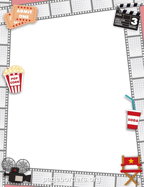 Movie Border Clip Art Borders Page Borders Border Movie