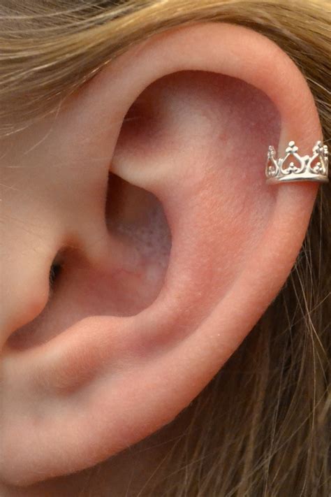 PIERCED Gold Crown Ear Cuff Helix Earring Ear Wrap Etsy