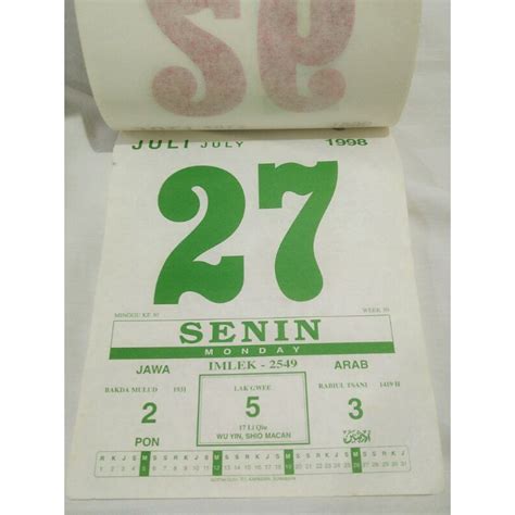 Weton Kalender Jawa Tahun 1998 Bulan Juli Angel Niallhoranff