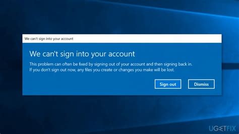 how to fix we can t sign into your account error on windows windows 10