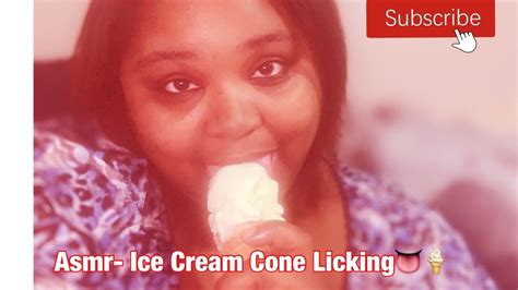 ASMR Ice Cream Cone Licking Mouth Sounds YouTube