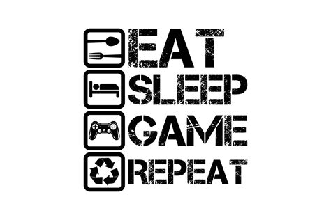 Eat Sleep Game Repeat Typography T Shirt Design 6060711 Vector Art At