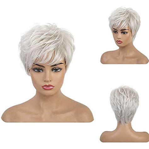 Short Wigs For Women Natural Looking Old Lady Wig For Mom Short Curly