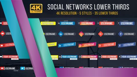 Five smooth icon animations designed to drive the world to your social accounts! Social Media Lower Thirds After Effects 4K Template With ...