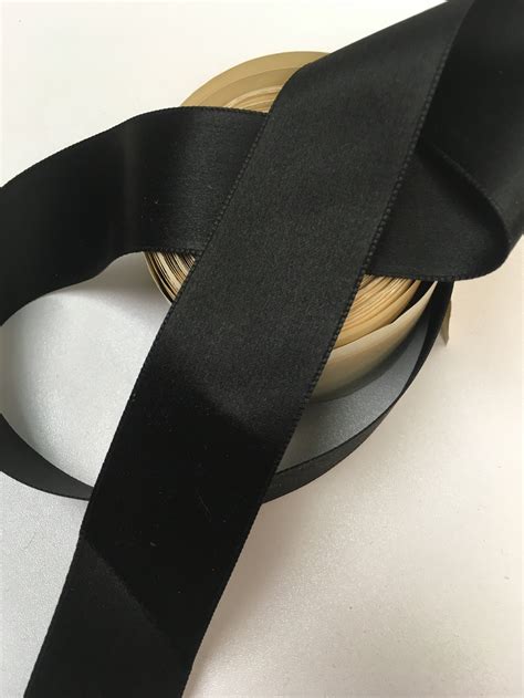 vintage  black silk satin ribbon    antique ribbon