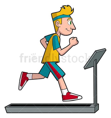 Overweight Man On Treadmill Cartoon Vector Clipart Friendlystock
