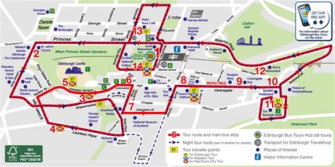 Edinburgh Hop On Hop Off Bus Route Map Pdf Stops 2019 Tripindicator