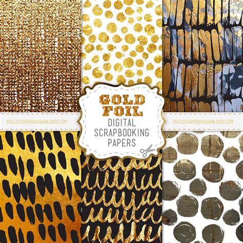 Free Gold Foil Scrapbook Papers