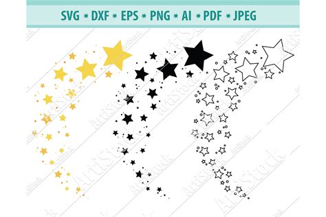 Materials Shooting Star Clipart Dxf Shooting Star Star Svg Cricut