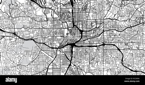 Vector Urbano Mapa De La Ciudad De Atlanta Georgia Estados Unidos De