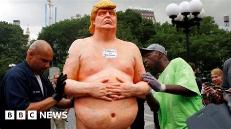 In Pictures Nude Donald Trump Statues Amuse Crowds BBC News