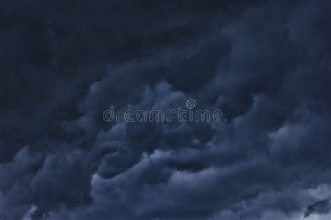 Dark Cloudy Sky Before Thunderstorm Panoramic Background Storm Heaven