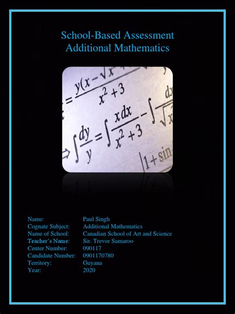 Csec Additional Mathematics Sba Pdf Velocity Mathematical